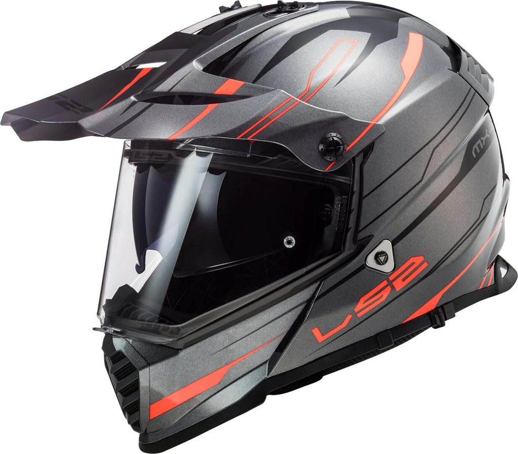 MX436 PIONEER EVO KNIGHT TITANIUM FLUO ORANGE - LS2 Helmets India ...