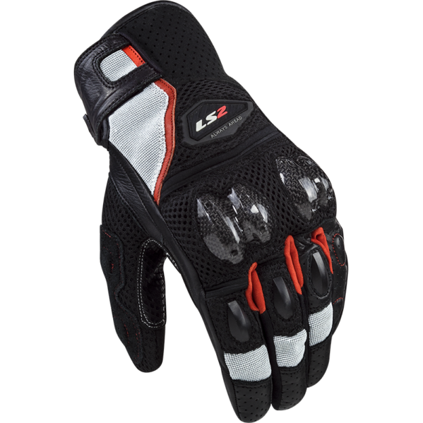 LS2 SPARK II AIR GLOVES BLACK RED WHITE