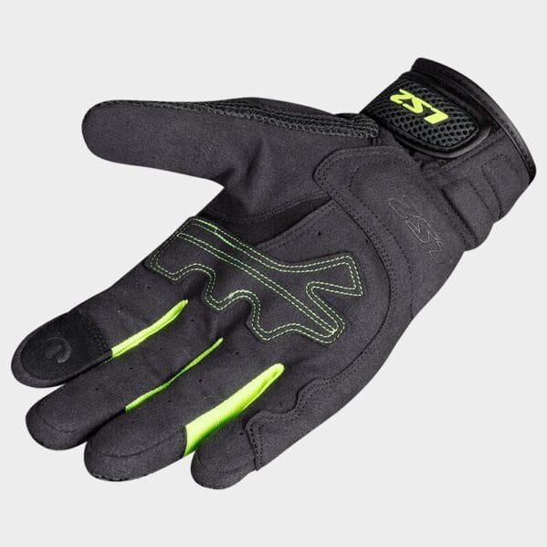 LS2 KUBRA MAN RIDING GLOVES ANTHRACITE HIV YELLOW