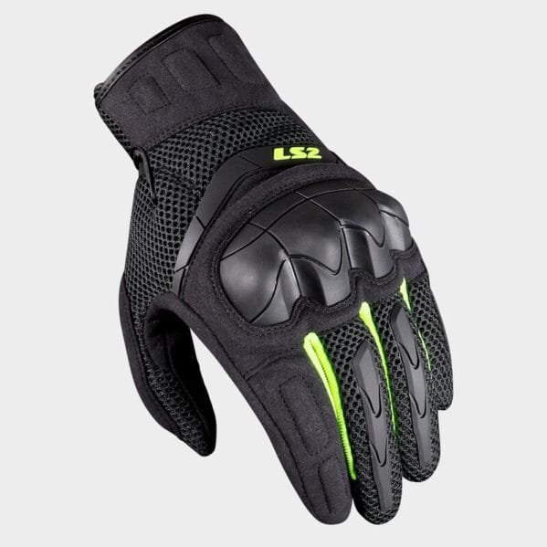 LS2 KUBRA MAN RIDING GLOVES ANTHRACITE HIV YELLOW